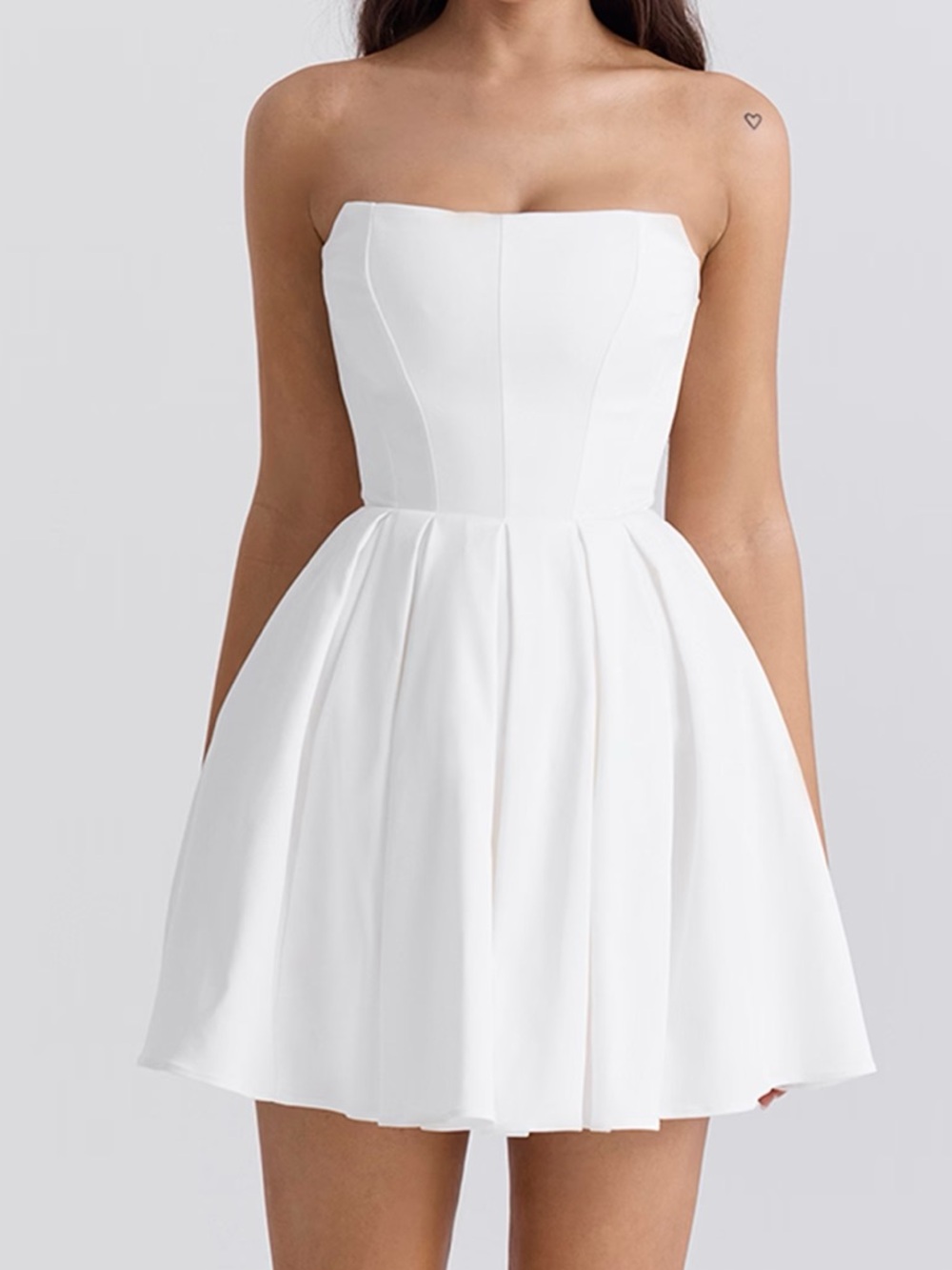 House of CB EMMANUELA
White Strapless Pleated Mini Dress NWOT